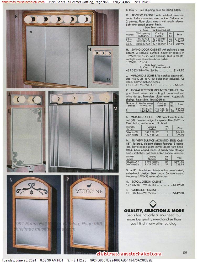 1991 Sears Fall Winter Catalog, Page 966