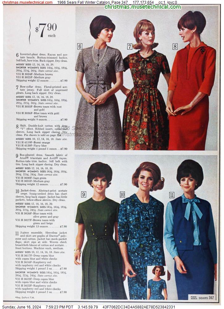 1966 Sears Fall Winter Catalog, Page 347