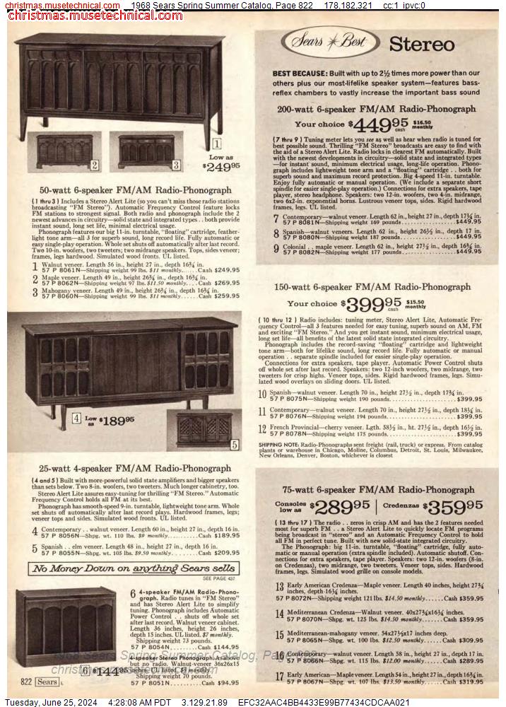 1968 Sears Spring Summer Catalog, Page 822