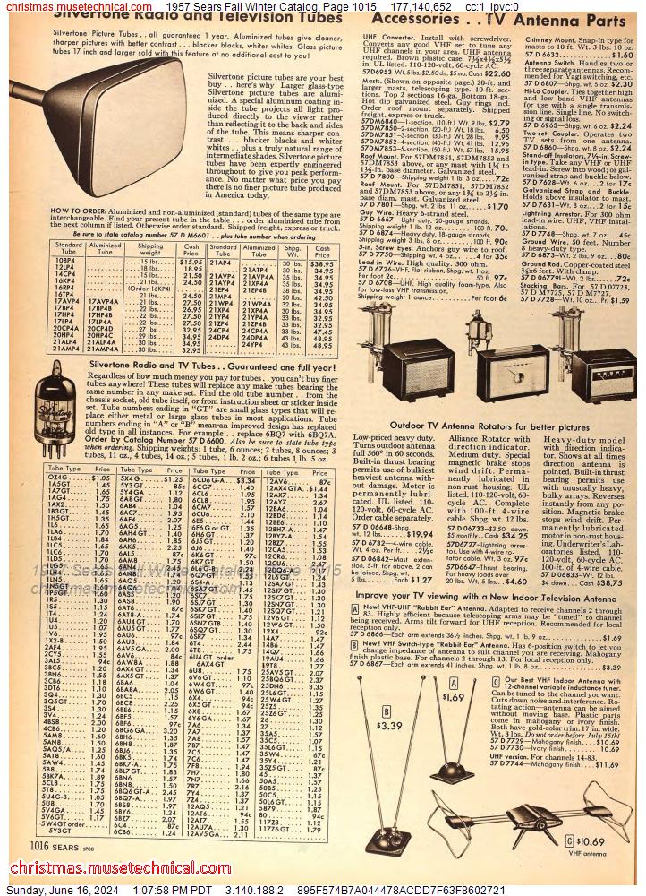 1957 Sears Fall Winter Catalog, Page 1015