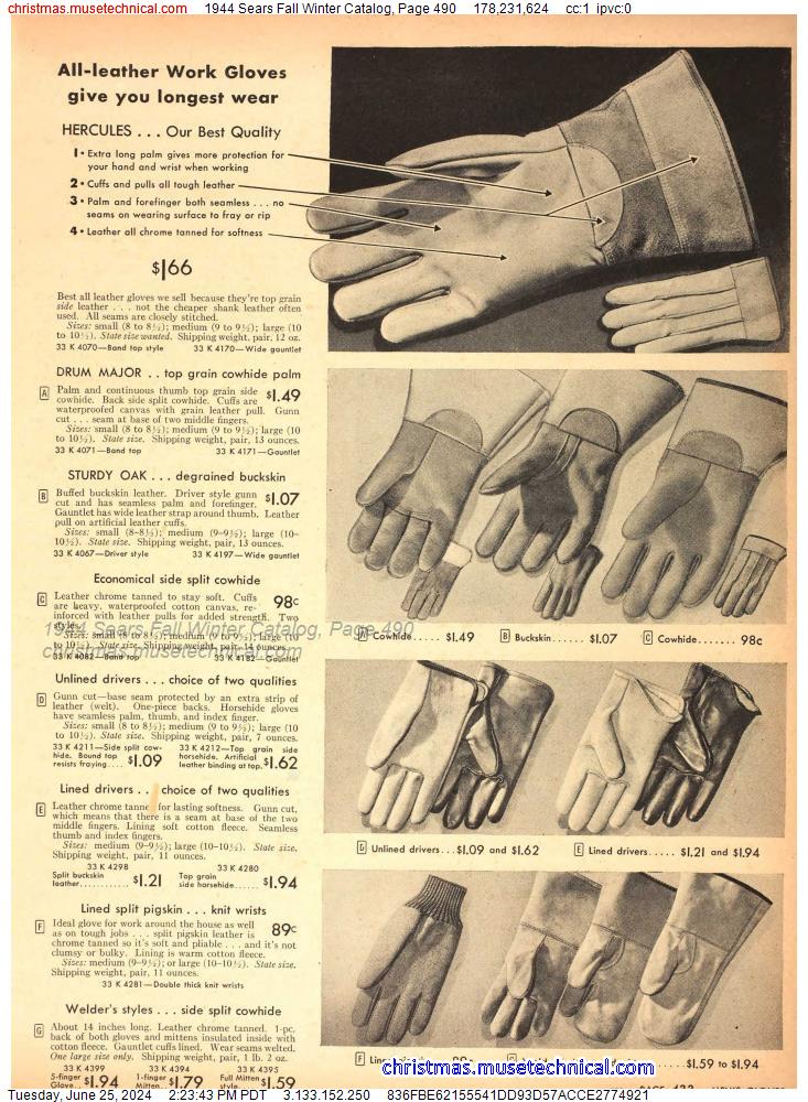 1944 Sears Fall Winter Catalog, Page 490