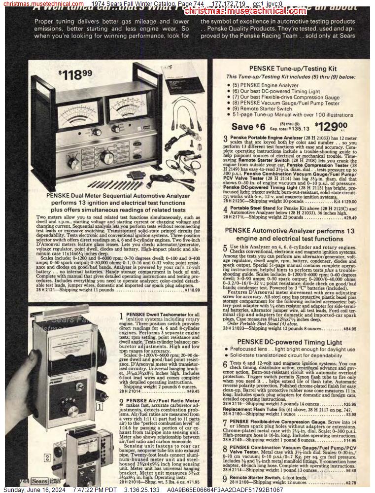 1974 Sears Fall Winter Catalog, Page 744