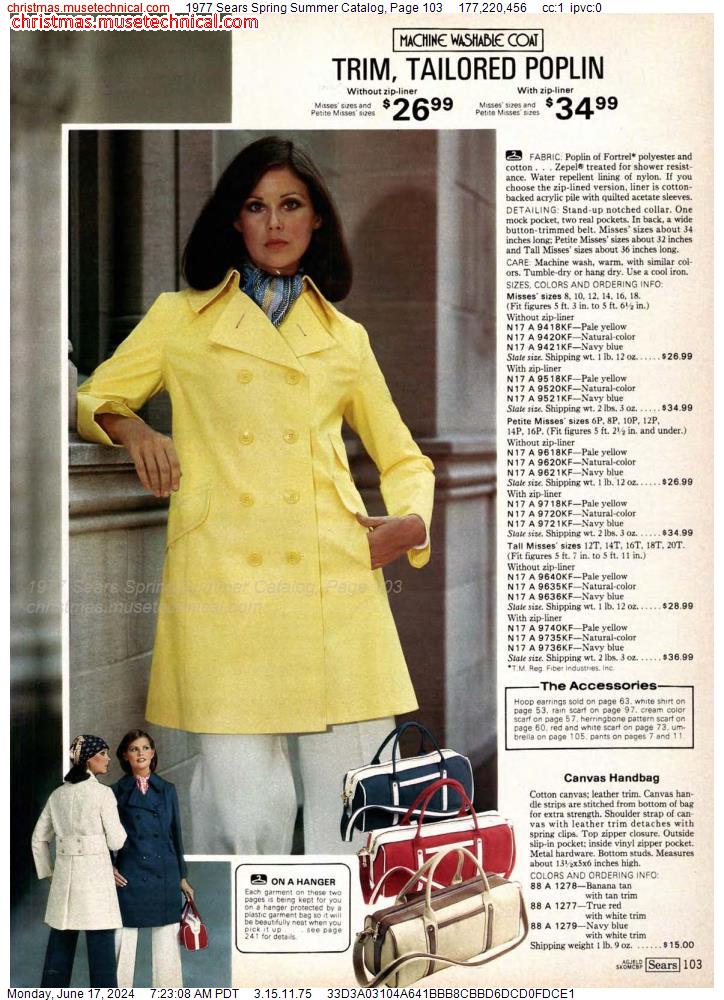 1977 Sears Spring Summer Catalog, Page 103