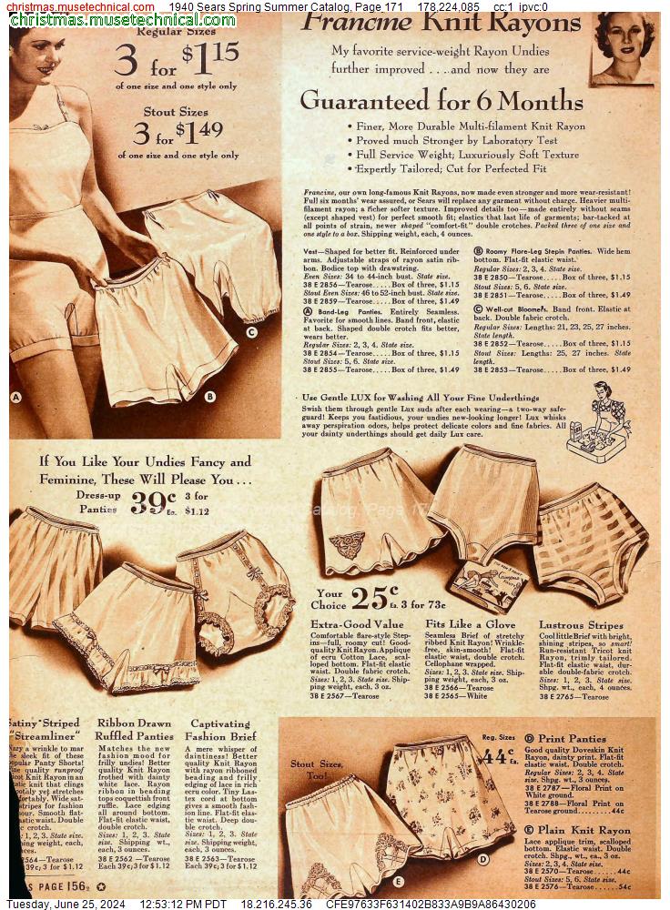 1940 Sears Spring Summer Catalog, Page 171