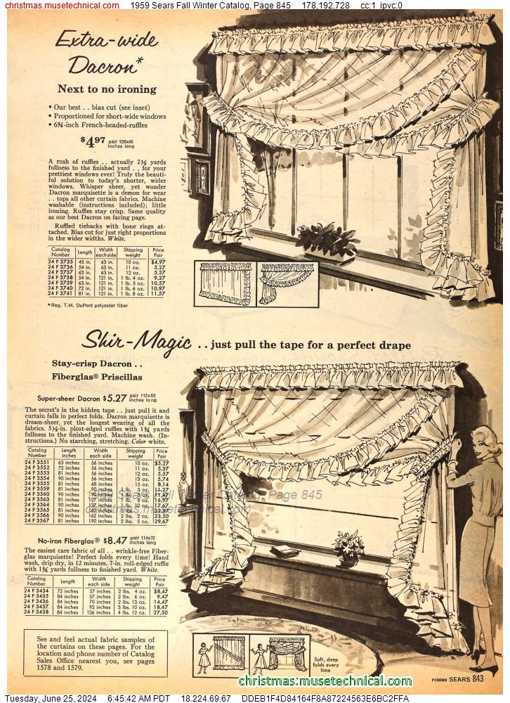 1959 Sears Fall Winter Catalog, Page 845