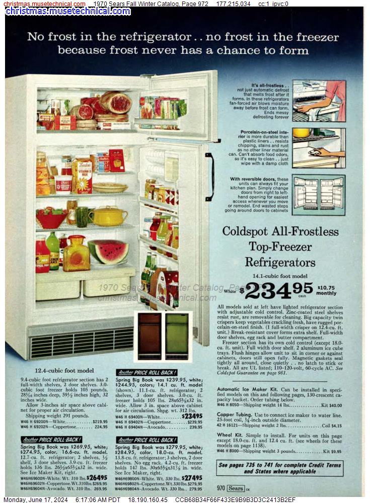 1970 Sears Fall Winter Catalog, Page 972