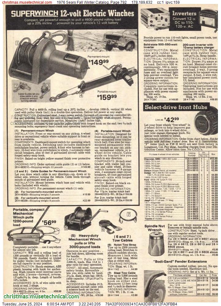 1976 Sears Fall Winter Catalog, Page 792