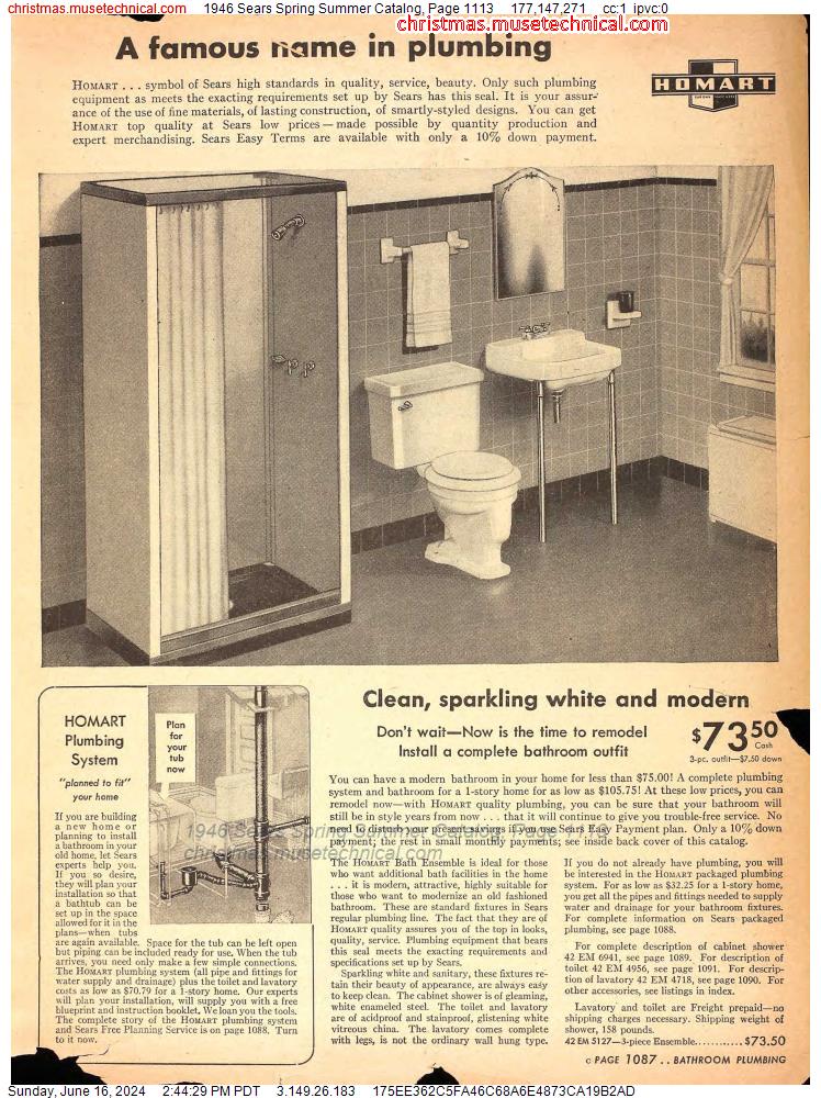 1946 Sears Spring Summer Catalog, Page 1113