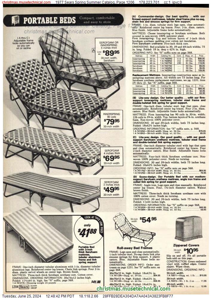 1977 Sears Spring Summer Catalog, Page 1206