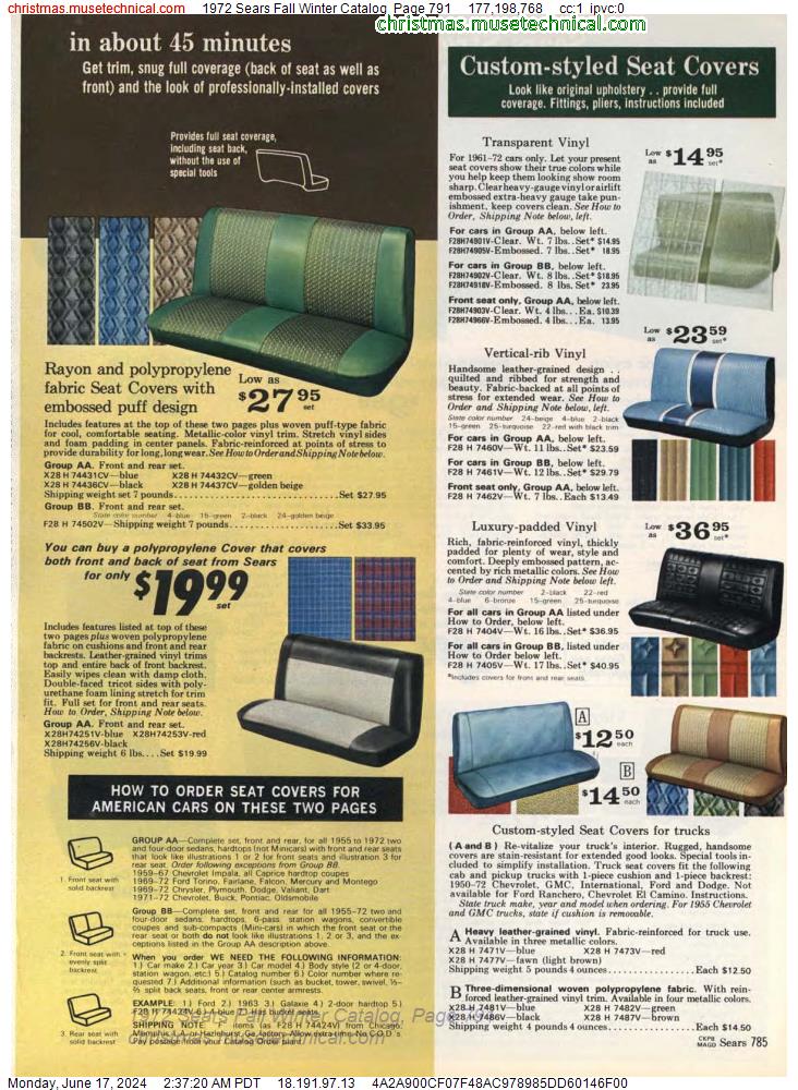 1972 Sears Fall Winter Catalog, Page 791