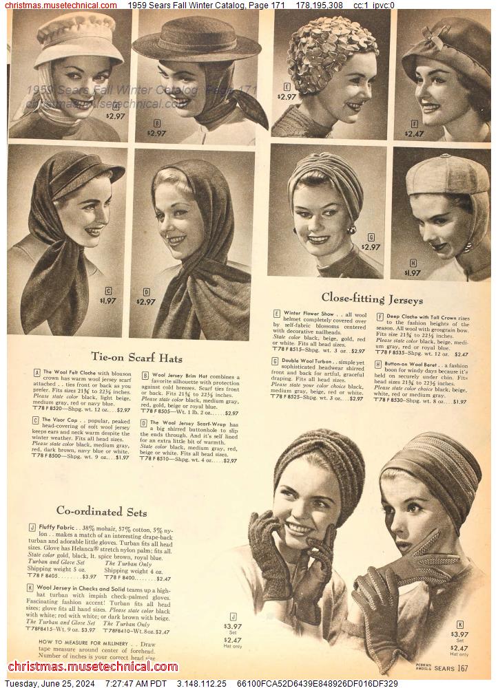 1959 Sears Fall Winter Catalog, Page 171