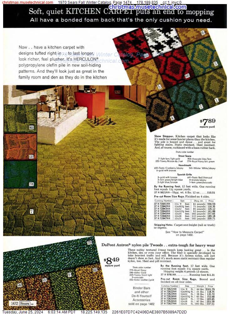 1970 Sears Fall Winter Catalog, Page 1474