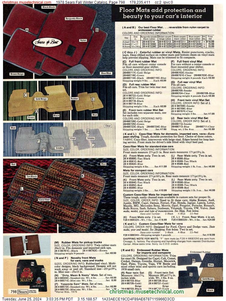 1978 Sears Fall Winter Catalog, Page 798