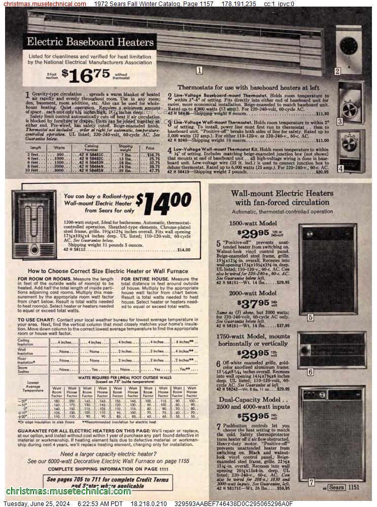 1972 Sears Fall Winter Catalog, Page 1157