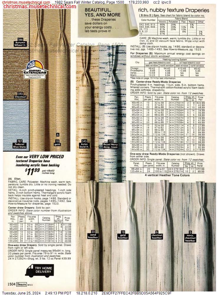 1982 Sears Fall Winter Catalog, Page 1500
