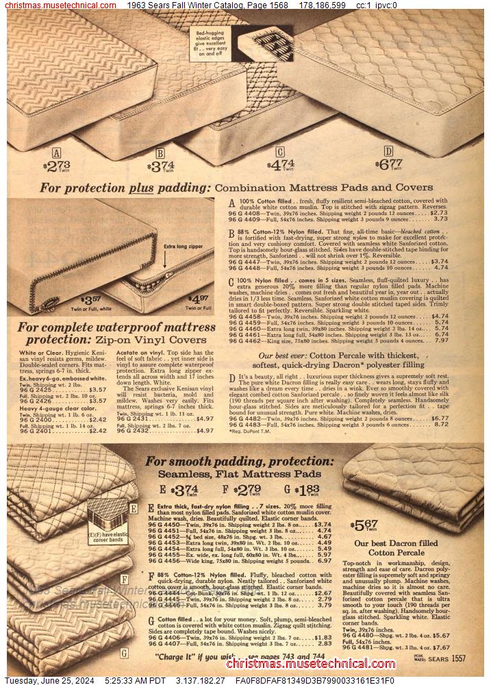 1963 Sears Fall Winter Catalog, Page 1568