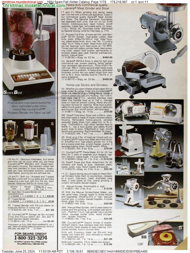 1984 Sears Fall Winter Catalog, Page 1178