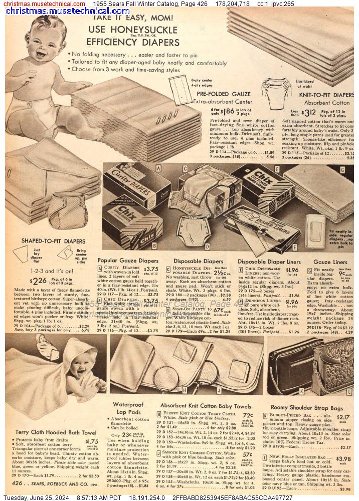 1955 Sears Fall Winter Catalog, Page 426