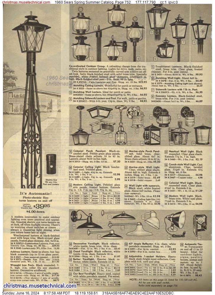1960 Sears Spring Summer Catalog, Page 752
