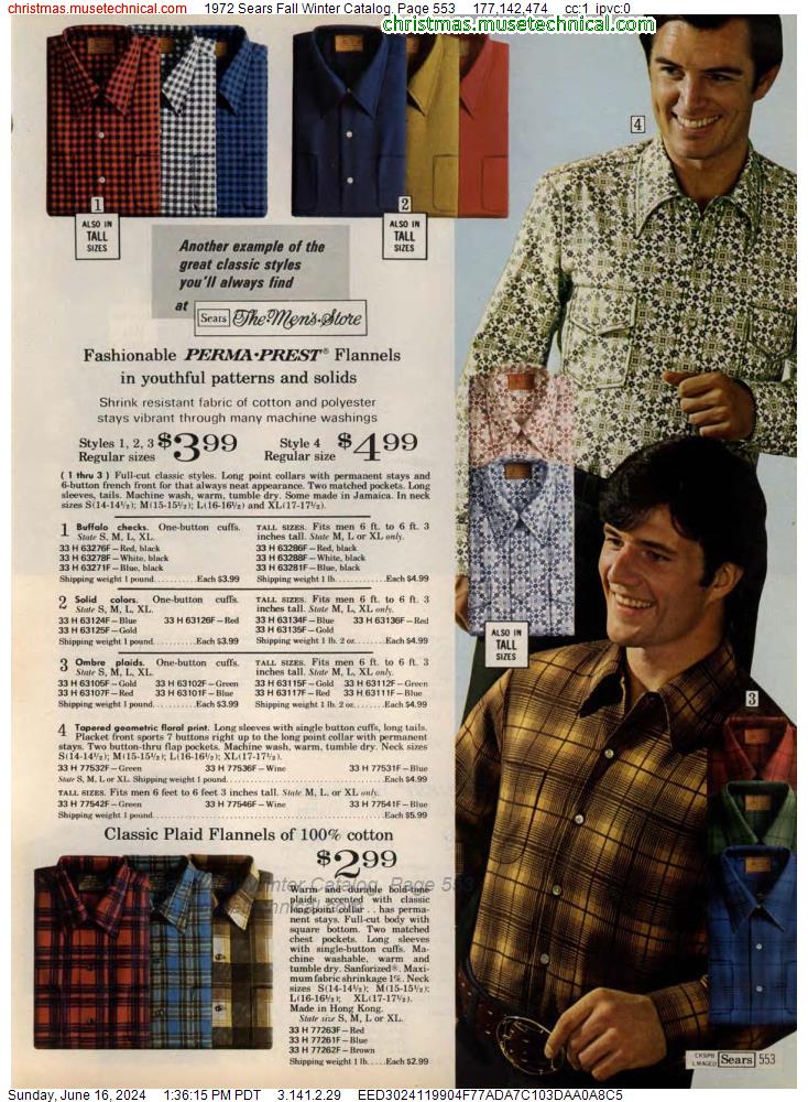 1972 Sears Fall Winter Catalog, Page 553