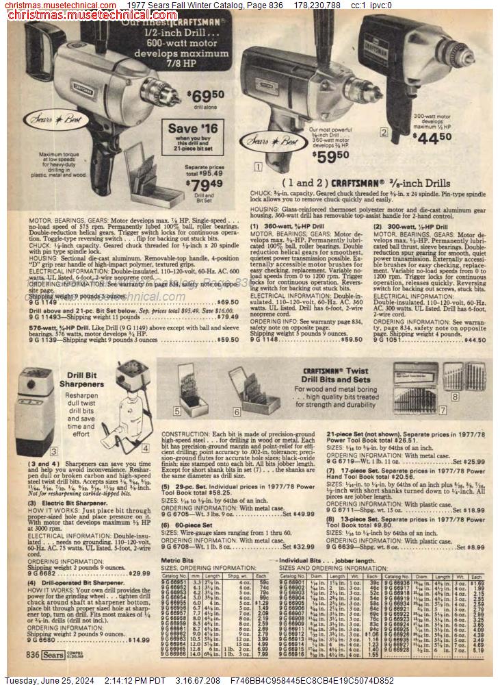 1977 Sears Fall Winter Catalog, Page 836