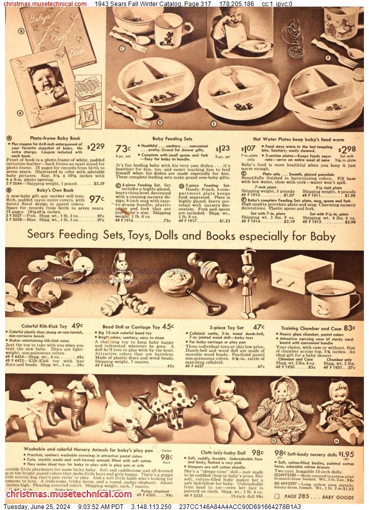 1943 Sears Fall Winter Catalog, Page 317