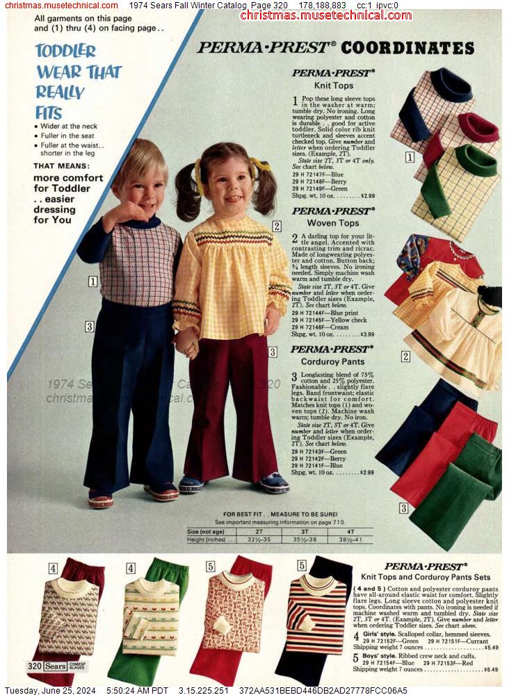 1974 Sears Fall Winter Catalog, Page 320