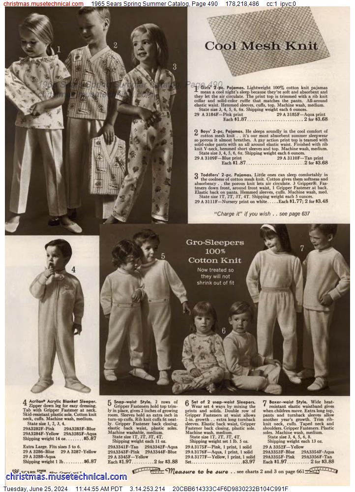 1965 Sears Spring Summer Catalog, Page 490