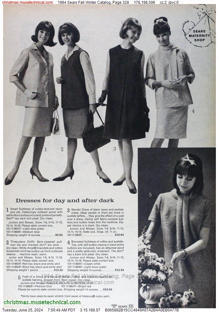 1964 Sears Fall Winter Catalog, Page 328
