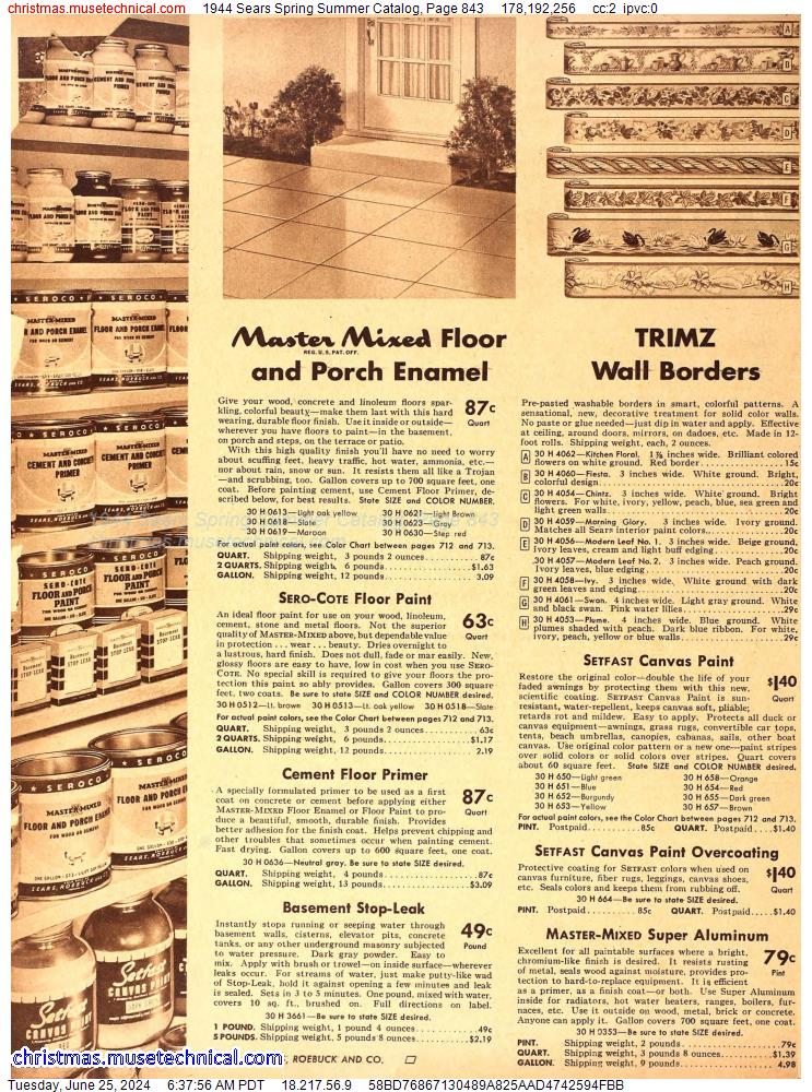 1944 Sears Spring Summer Catalog, Page 843