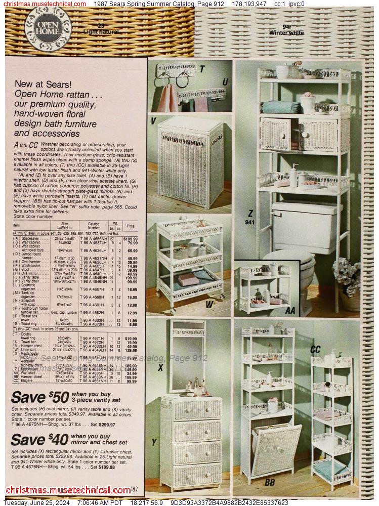 1987 Sears Spring Summer Catalog, Page 912