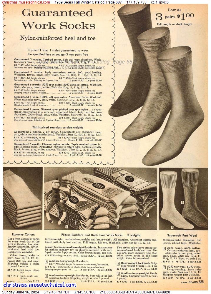 1959 Sears Fall Winter Catalog, Page 687