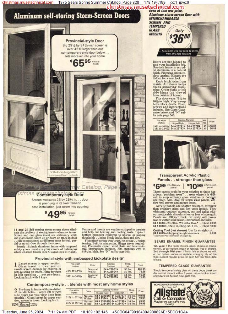 1975 Sears Spring Summer Catalog, Page 828