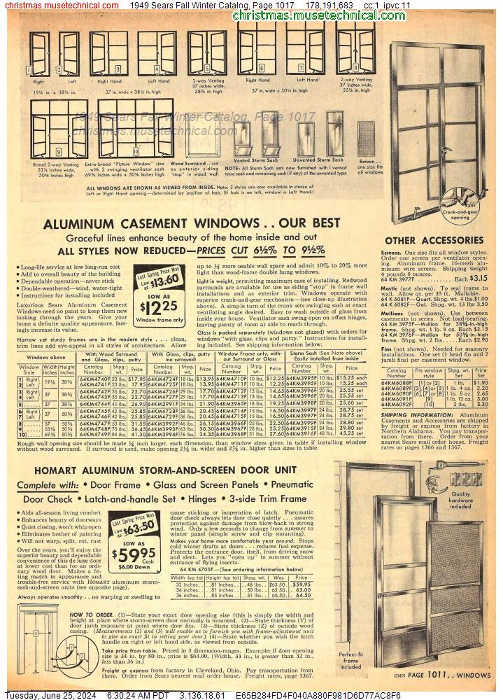 1949 Sears Fall Winter Catalog, Page 1017