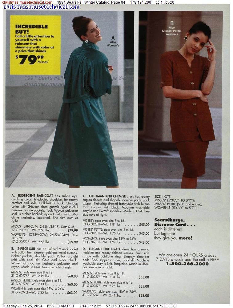 1991 Sears Fall Winter Catalog, Page 84