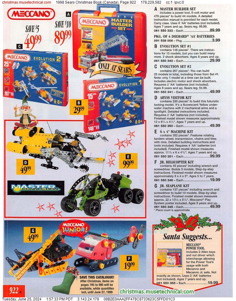 1998 Sears Christmas Book (Canada), Page 922