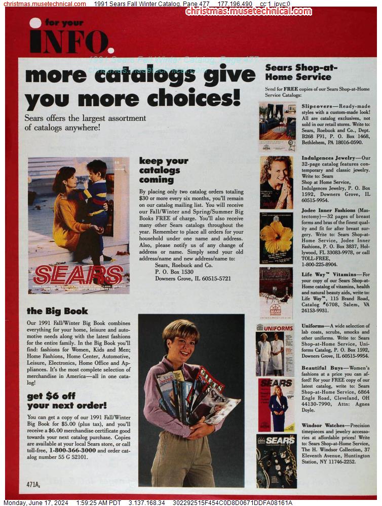 1991 Sears Fall Winter Catalog, Page 477