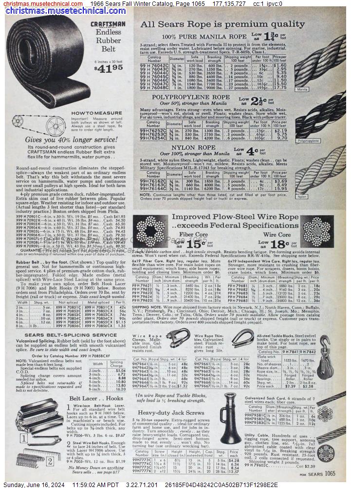 1966 Sears Fall Winter Catalog, Page 1065