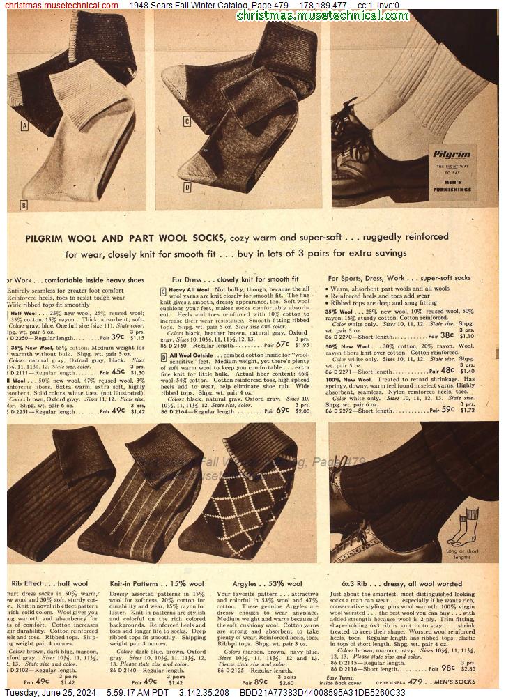 1948 Sears Fall Winter Catalog, Page 479
