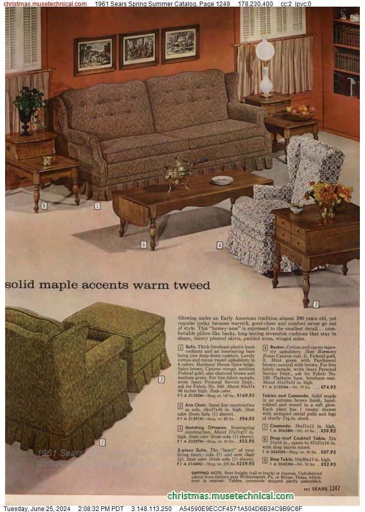 1961 Sears Spring Summer Catalog, Page 1249