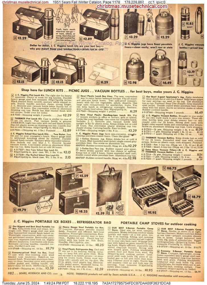 1951 Sears Fall Winter Catalog, Page 1178
