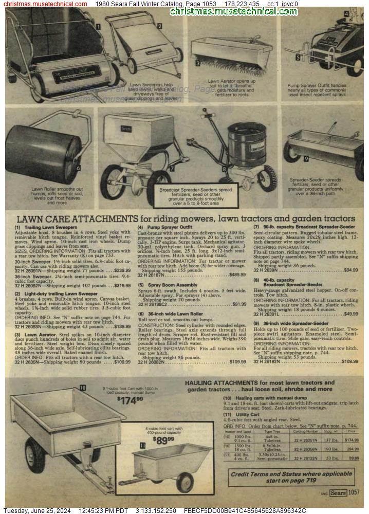 1980 Sears Fall Winter Catalog, Page 1053