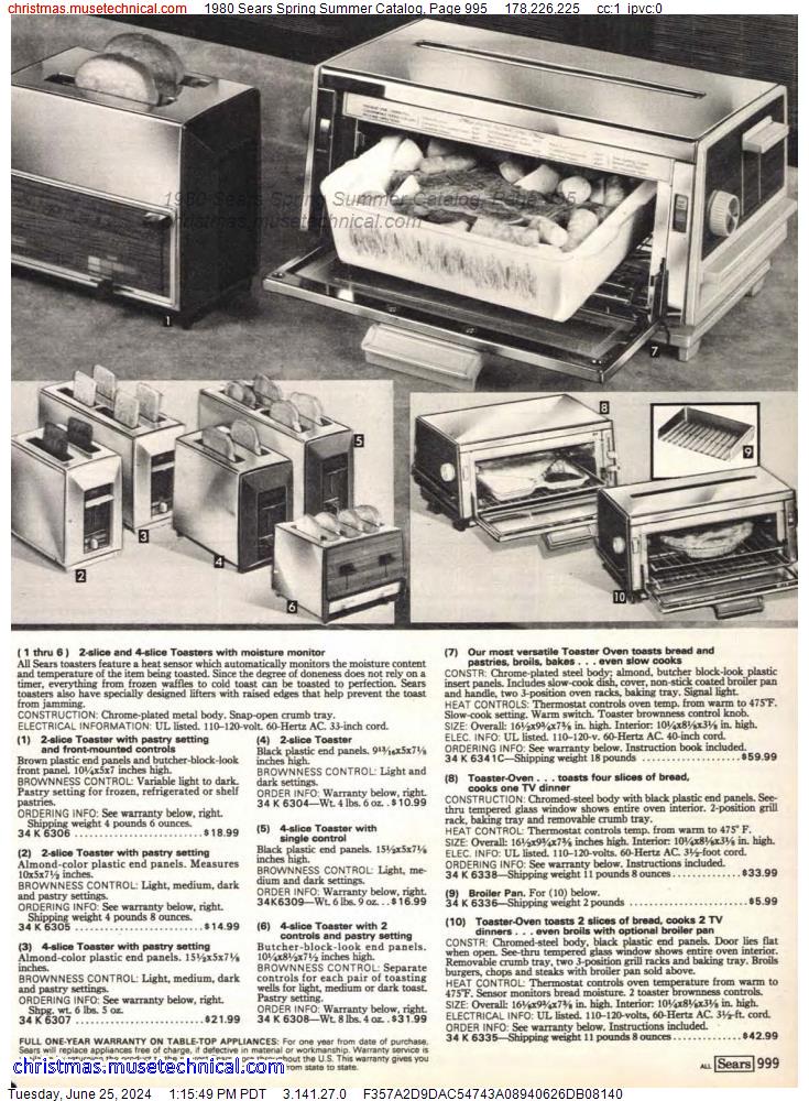 1980 Sears Spring Summer Catalog, Page 995