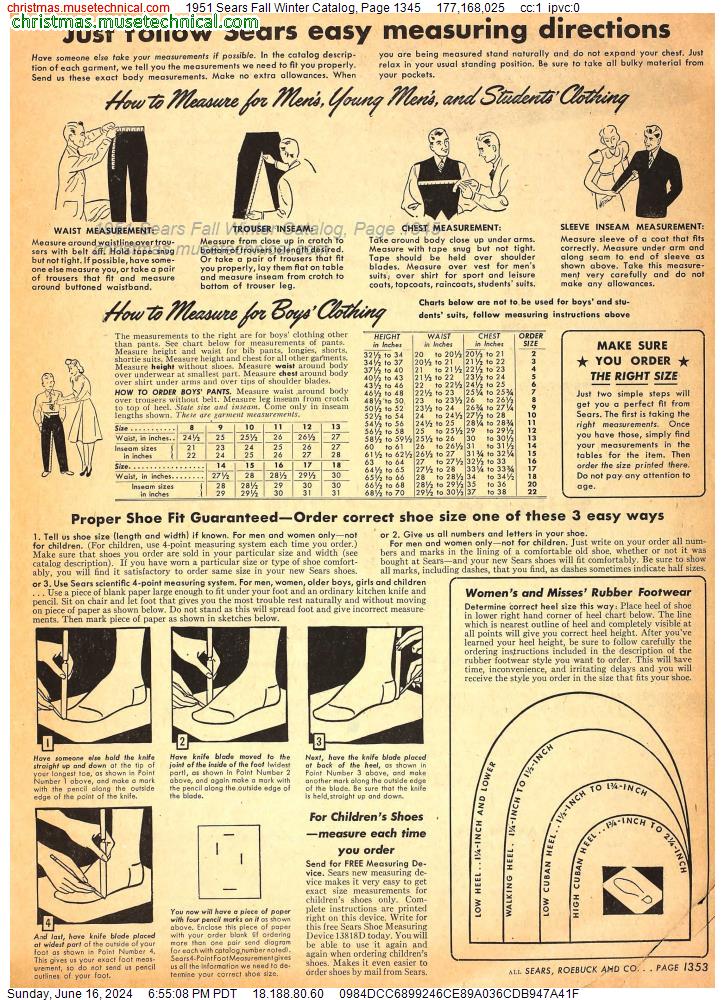 1951 Sears Fall Winter Catalog, Page 1345