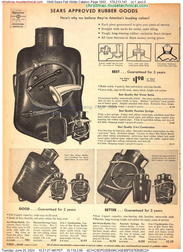 1948 Sears Fall Winter Catalog, Page 1003