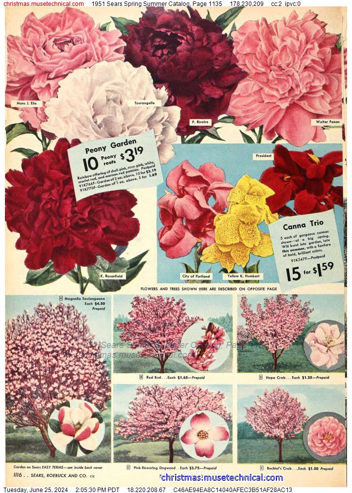1951 Sears Spring Summer Catalog, Page 1135