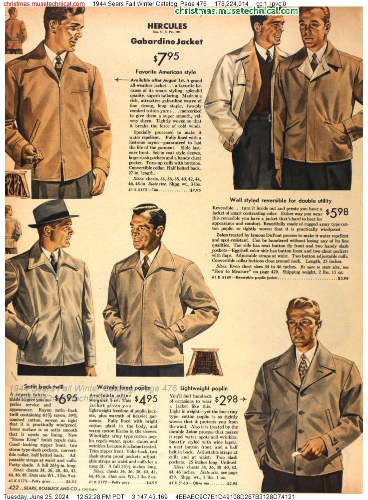1944 Sears Fall Winter Catalog, Page 476
