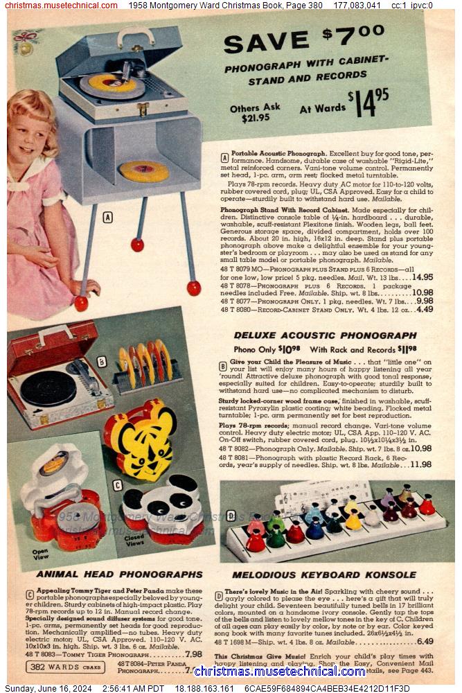 1958 Montgomery Ward Christmas Book, Page 380