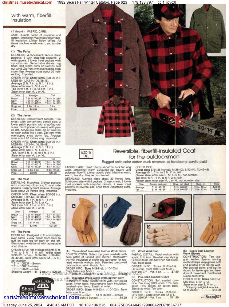 1982 Sears Fall Winter Catalog, Page 623