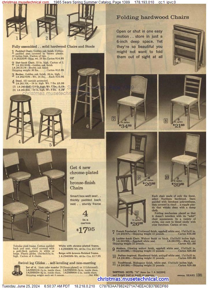1965 Sears Spring Summer Catalog, Page 1389
